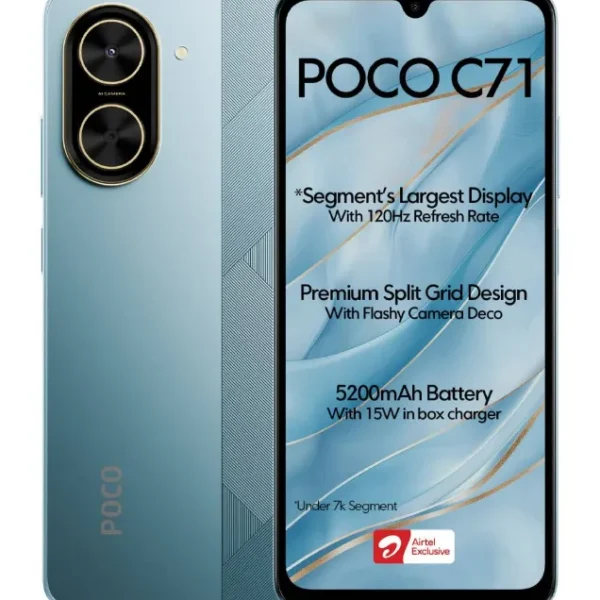 گوشی موبایل شیائومی مدل پوکو C71 4G ظرفیت 64 گیگابایت رم 3 گیگابایت